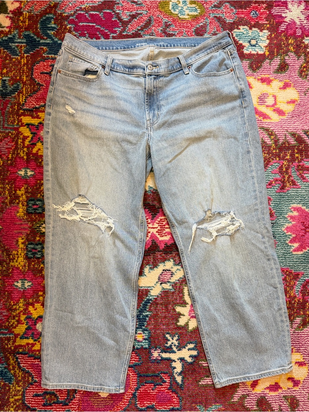 Old Navy Light Blue Distressed  Loose Boyfriend Jeans